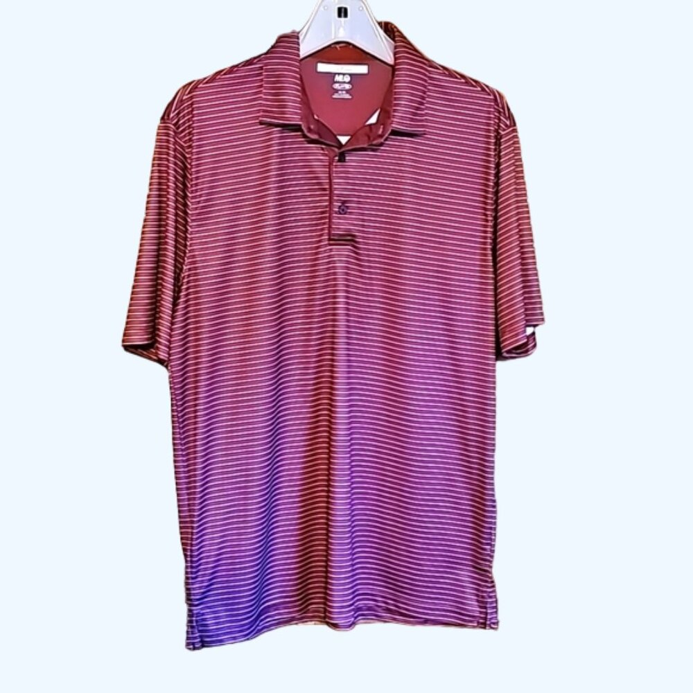 NWoT Greg Norman Collection  ML75 Play Dry Fine Stripe Polo Shirt - Picture 2 of 8